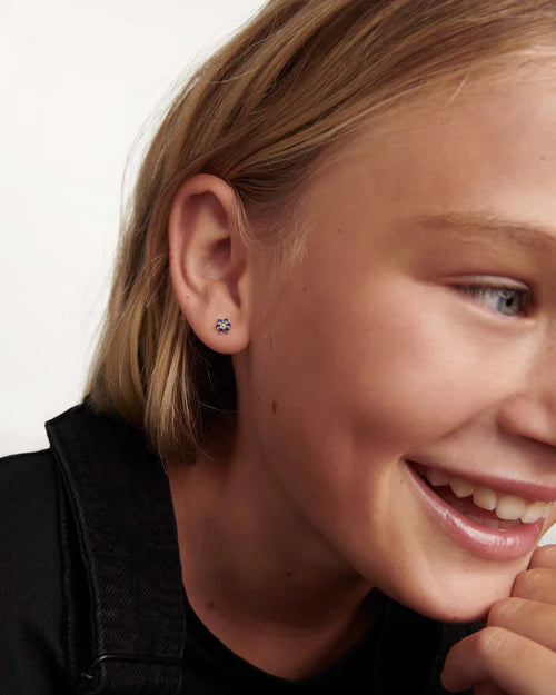 Orecchini Donna Bambina PDPaola Argento 925 Zirconi Bianchi Blu AR02-384-U